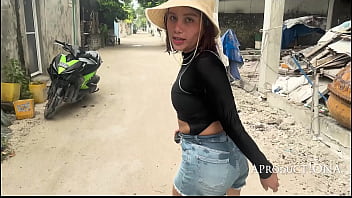 Preview 3 of Pakistani Mullah Sex - Marina Gold wetting her jeans shorts on the island