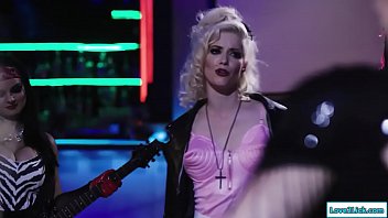 Preview 1 of Eve Ann - 4 horny rocker girls enjoy a lesbo orgy