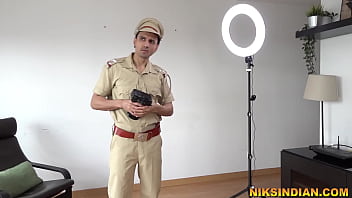 Preview 3 of Muscular Giral - अश्लील वेब सीरीज रैकेट पकड़ने के बाद पुलिस वाला खुद चूत चुदाई करने लगा