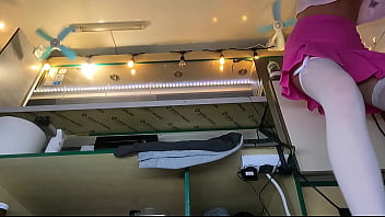 Preview 4 of Maki Nishi - Sexy virgin upskirted at work while shaking her ass
