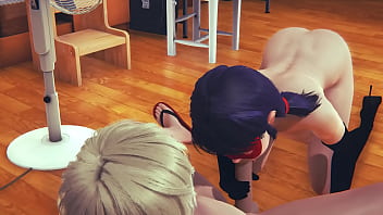 Preview 2 of Search Bideo - Lady Bug Hentai - Ladybug blowjob and threesome with Marie - Japanese Asian Manga Anime Game Porn