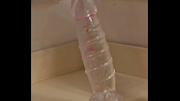 Preview 4 of Doing Fingring - Wrecking my ass cunt with a 3 inch diameter clear monster dildo