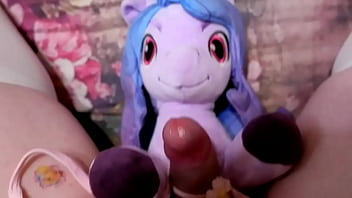 Preview 2 of School Girl Bagla - [EroNekoKun] - Cute Boy cum on Face Plush toy Izzy Moonbow from My Liitle Pony