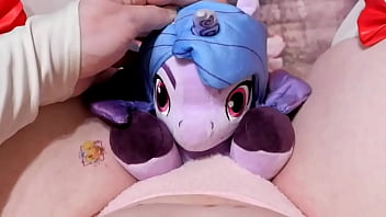 Preview 1 of School Girl Bagla - [EroNekoKun] - Cute Boy cum on Face Plush toy Izzy Moonbow from My Liitle Pony