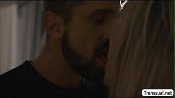 Preview 2 of Milk With Tits Machine - TS Aubrey kneels and suck dudes bigcock