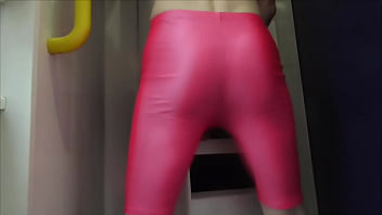 Preview 4 of Gang Rapega Force Fuck - Edging on a Busy Train in Pink Lycra