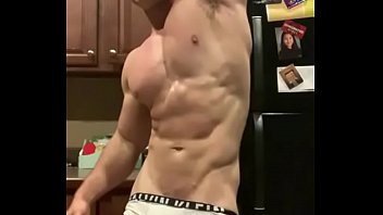 Preview 3 of Very Sweet Girl Sex Hot - muscle jock flexing,  posing,  stroking cock &amp_ talking s.