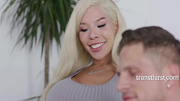 Preview 1 of Tanya Tate Neighbour Affair - Big Tits Blonde Trans Step Sis Wants A Taboo Bareback Sesh With Hunky Stepbro