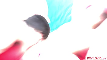 Preview 3 of She Licks His Precum - Guy grabs milfs tits while fucking her