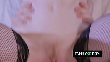 Preview 4 of Bull Stanton Gay - Horny stepdad fucks his redhead teen stepdaughter for Halloween - Madi Collins,  Melody Mynx