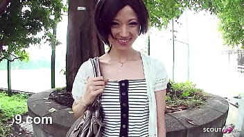 Preview 1 of Sister And Brother Prom - Skinny Japanese Teen tricked to Suck Strangers Dick in Car