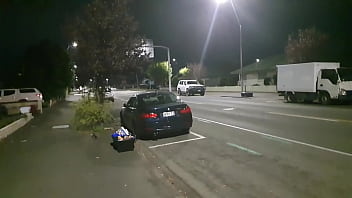 Preview 3 of Grade10 Scandal - Brazen Kiwi Trashy bitch pissed on in plain view on the sidewalk as motorist yells out