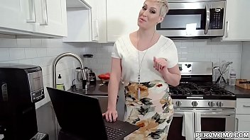 Preview 1 of Marilyn Monroe Porn Fake - Stepson fucks Ryan Keely from behind on the kitchen counter as she gets inspired making her own sex video!