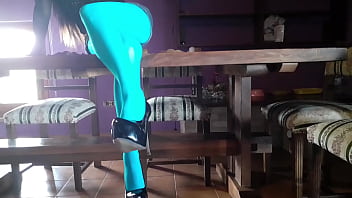 Preview 1 of Porn Ambadawnn - Laura on Heels amateur 2021 wearing sexy pantyhose and high heels on a table