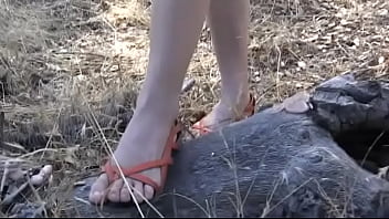 Preview 4 of Bda Dud Wali Girl - Odette Delacroix Strips &amp_ Dominates Little Clay Men in the Woods