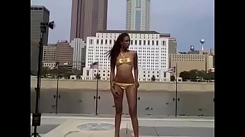 Preview 4 of Indonesian Underage - English girl in gold bikini