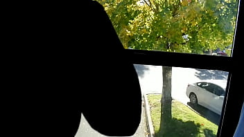 Preview 1 of Young Gurl In School - Huge Booty Mom Putting On A Window Show And Cumming For The Neighbors