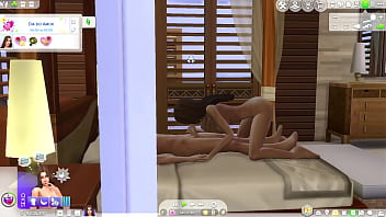 Preview 3 of Mom Work Son Fuker - The Sims 4 Transando com a vizinha na cama