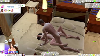 Preview 4 of Mom Work Son Fuker - The Sims 4 Transando com a vizinha na cama