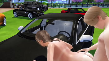 Preview 1 of Hidden Sex Dad Daughter - 3D - YOUNG ANAL IN THE CAR