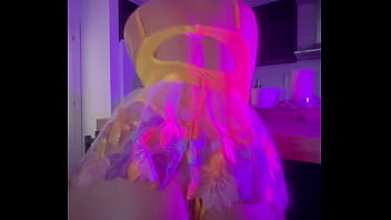 Preview 1 of Dildo Machein - Fitness Model Riding Like a Goddess in the Kitchen!