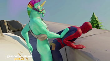 Preview 3 of Out Room - Spider-Man fucked by the fortnite furry llambro