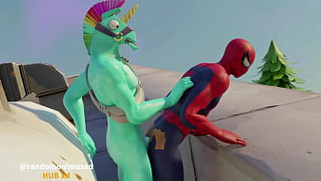Preview 1 of Out Room - Spider-Man fucked by the fortnite furry llambro