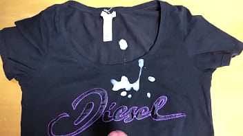 Preview 4 of Milfs Fuck Her Aon - Sperm on my wife&#039_s T-shirt