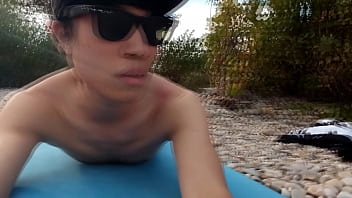 Preview 3 of Uftqorctr - My first time naked on this naturist beach in France,  so I feel like a shy boy,  because men look at me,  they approach me,  I think they search to fuck a new ass hole of a smooth virgin gay twink