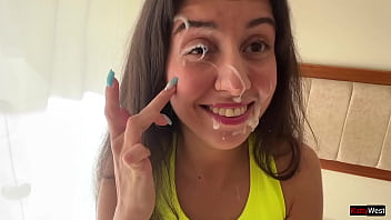 Preview 4 of Ebony Abised - Fit girl has sex after training and wants cum on her face - Cumwalk