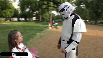 Preview 1 of Vagina Sean - Stormtrooper Seduces Sexy Spanish Sinner Zoe Doll On May The Fourth,  Aka Star Wars Day - Immoral Live