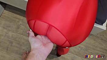 Preview 2 of Fucking Mother Time Sleep - SpandexQueen sucks dick,  comes twice and makes him cum on her red spandex   nylon leggings