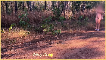 Preview 3 of Edwige Movie Full - Wife walks nude filming herself outdoors