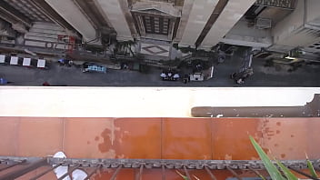 Preview 4 of Vabi Faking - POV Balcony squirt hit street below