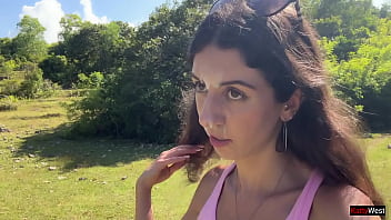 Preview 2 of Sanny Leoni Xxx Video - Crazy CUMWALK in Amazing Place Full of People Almost Caught
