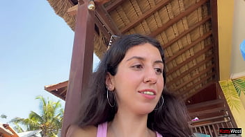 Preview 4 of Sanny Leoni Xxx Video - Crazy CUMWALK in Amazing Place Full of People Almost Caught