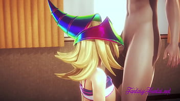 Preview 2 of Ass Desi Ledy - Yu Gi Oh Hentai  - Dark Magician Girl blowjob and fucked - Japanese manga anime cartoon 3D Porn