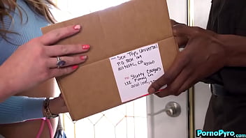 Preview 1 of Sunbyxx - Febby Twigs &amp_ Kay Carter Bang The Dildo Deliveryman