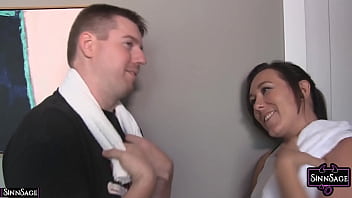 Preview 1 of Pee On Boys - Sexy Trainer Sinn Sage Watching How Hannah Perez Plays With Her Lover!