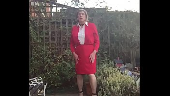 Preview 2 of Mom San Raps Xxx Hd Big - Red Blouse &amp_ Skirt  - Johanna Clayton