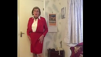 Preview 4 of Mom San Raps Xxx Hd Big - Red Blouse &amp_ Skirt  - Johanna Clayton