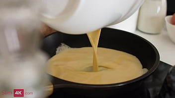 Preview 1 of Squirting Sex Girls - Gypsy Queen - Morning begins for couple with spontaneous sex in kitchen