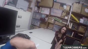 Preview 1 of Anal Lesbian Rahip - Fucking Young Thief On My Desk At Work - Teenrobbers.com Lily Jordan