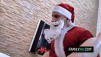 Preview 4 of Beleardo - Naughty teen slut Ariana Marie rides on stepdads dick who is dressed as Santa