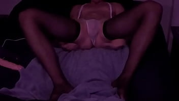 Preview 1 of Sweet Litle Girl - Sissy Rides Big Vibrating Dildo