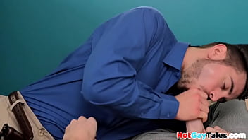 Preview 2 of Tiny Tits Movie - Cocksucking bottom rides athletic top until shooting sperm