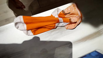 Preview 4 of Nishina My Father - Cumshot on socks with hairy pubis