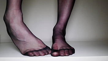 Preview 3 of Sanylionnewxxx - Feet in black pantyhose tights