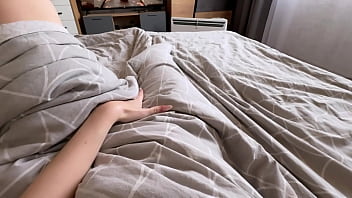 Preview 1 of Lesbian Strapon Screaming Sex - I love fingering myself in the morning before I go to college! Creamy pussy