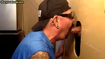 Preview 3 of Nita Mommy - Amateur gay sucks through gloryhole and gets mouth jizz